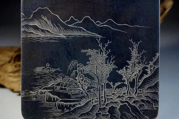 乌铜走银山水画